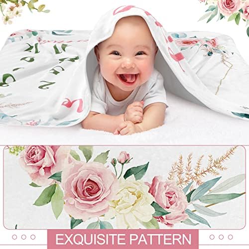 Mixweer 3 Pcs Baby Milestone Blanket with Bow Headband and Felt Circle