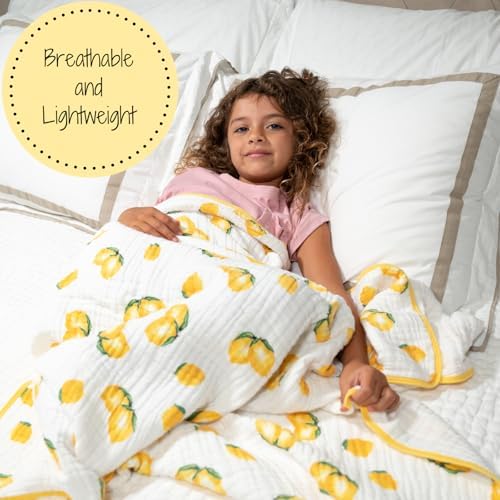 LollyBanks Muslin Baby Quilt - Sunny Lemon Print