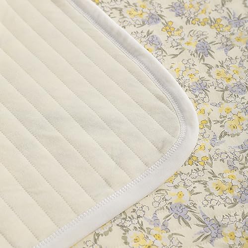 NTBAY Jersey Cotton Quilted Toddler Blanket 30x40 Inches Purple Floral