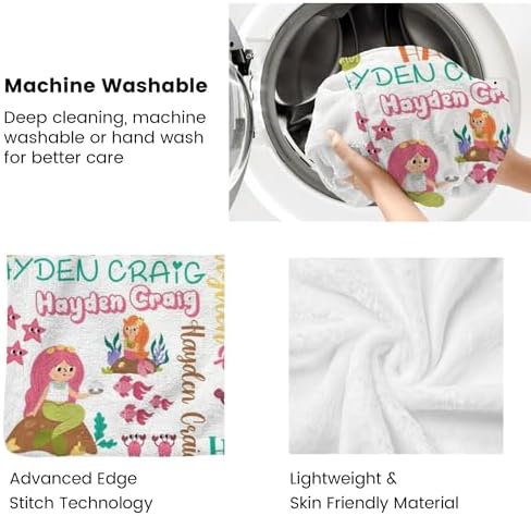 Personalized Baby Name Blanket with Mermaid Design