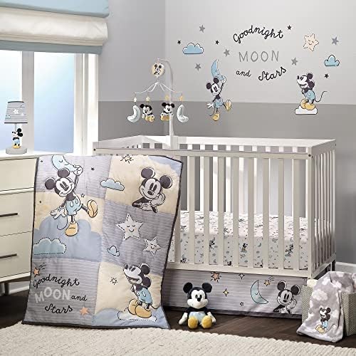 Lambs Ivy Disney Baby Moonlight Mickey Mouse Gray Soft Fleece Blanket