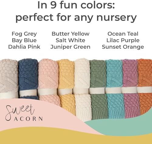 Sweet Acorn Cable Knit Baby Blanket Ocean Teal