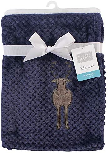 Hudson Baby Unisex Waffle Blanket Moose One Size 1