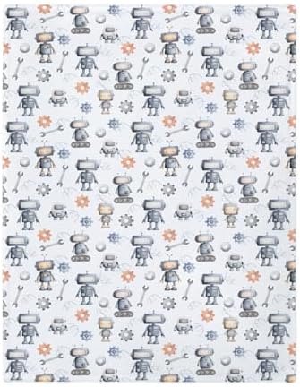 Watercolor Robots Baby Blanket for Boy Girl