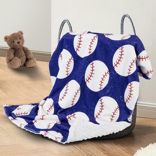 Baseball Baby Blanket Soft Fleece Double Layer 265x40 Inches