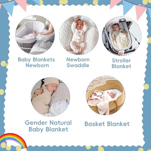 Booulfi Soft Cotton White Baby Blanket 38x39