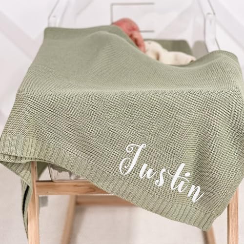 ALIBBON Custom Embroidered Baby Name Blanket - 40x30 Inches