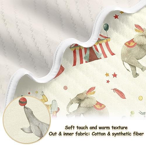 Pigsaly Watercolor Circus Animals Baby Blanket 30x40in