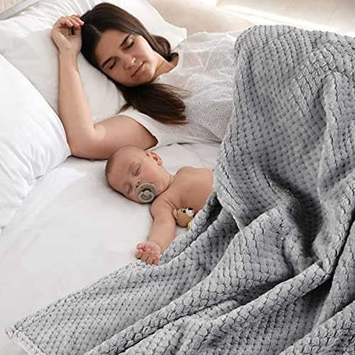 Reginary Fuzzy Waffle Flannel Blanket Set 4 Pack