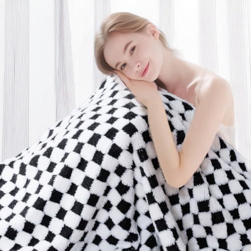 FIGEPO Soft Checkered Baby Blanket 30x40