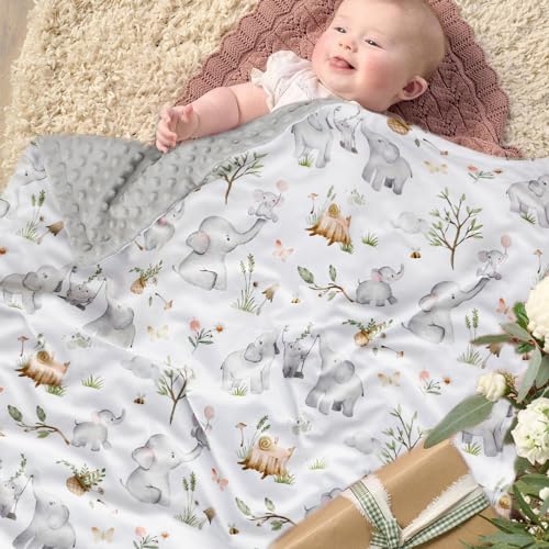BOPRIO Baby Blanket with Elephant Design 1
