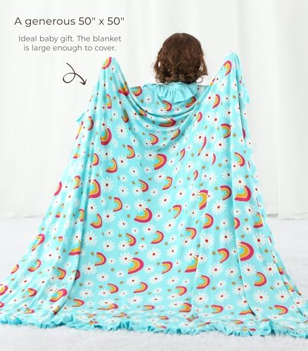 DREAMHALO Bamboo Baby Blanket for Girls 50x50 Quilt