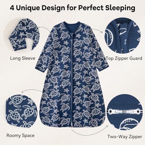 Unnivoll Baby Sleep Sack 0-6 Months 2 Pack Blue Turtle