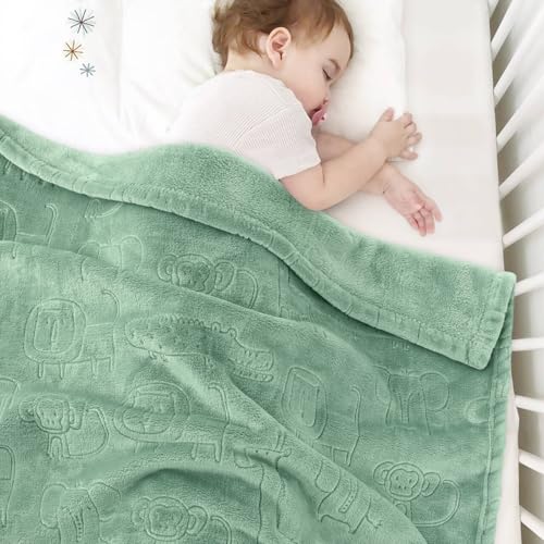 BORITAR Baby Blanket Ultra Soft Fleece 30x40 Inch Sage Green