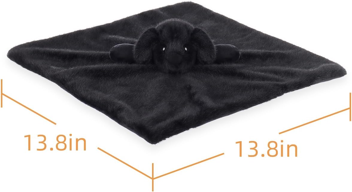 Apricot Lamb 14-Inch Black Labrador Security Blanket for Babies