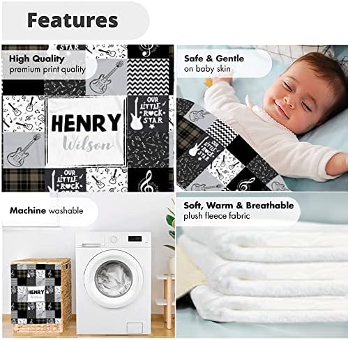 Personalized Baby Name Music Blanket with Custom Design