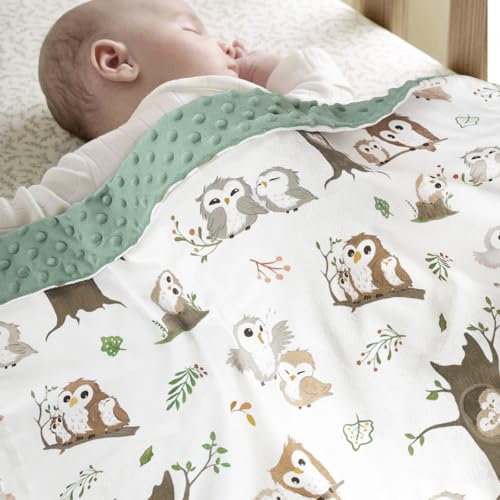 BOPRIO Baby Blanket with Owl Design 30x40 Inch 1