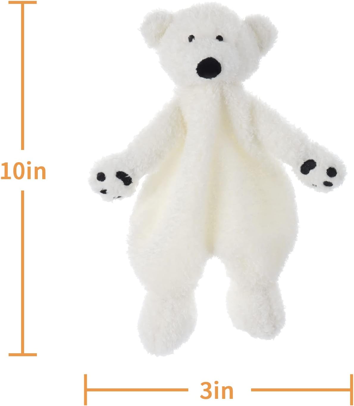 Apricot Lamb 10 Inch White Polar Bear Security Blanket 1