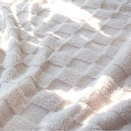 HOMRITAR 3D Gingham Fleece Baby Blanket 30x40 Inches