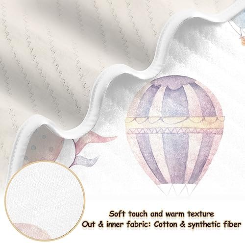 WELLDAY Baby Blanket - Hot Air Balloon Pattern Soft Breathable 30x40 Inch