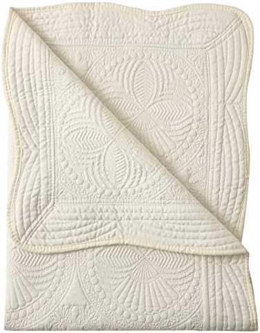 MONOBLANKS Baby Quilt Personalized Monogram Lightweight Throw Blanket Four Seasons Light Yellow