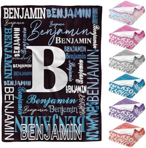 Novgarden Personalized Flannel Blanket with Initial