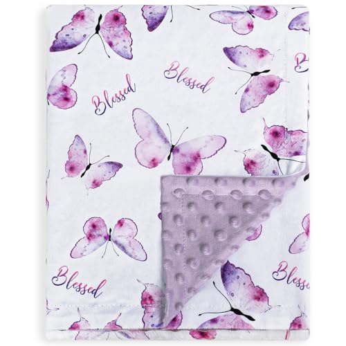 BORITAR Baby Blanket for Girls Plush Minky 30x40 Inch