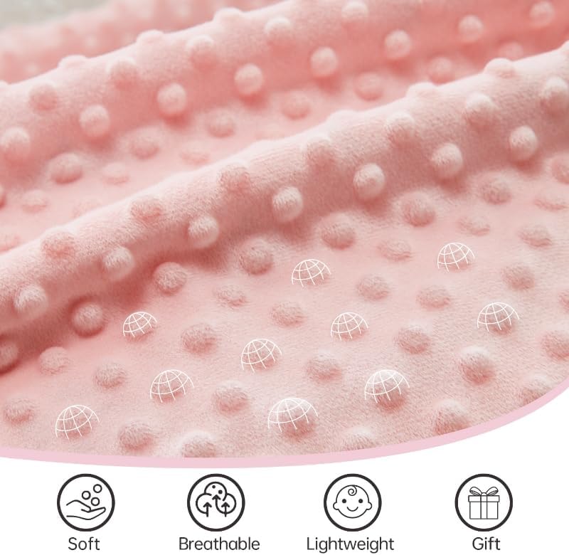 QSTEHEML Double Layer Baby Blanket with Dotted Backing