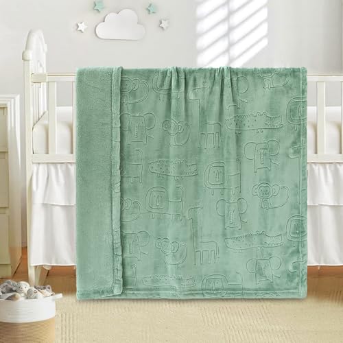 BORITAR Baby Blanket Ultra Soft Fleece 30x40 Inch Sage Green