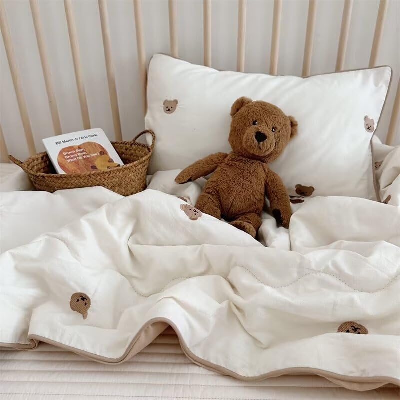 BuLuTu Soft Washed Cotton Baby Quilt Blanket for Girls and Boys