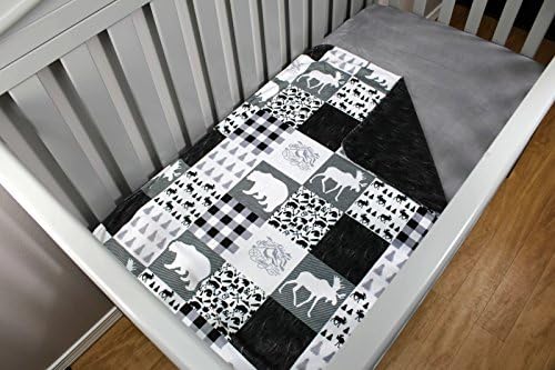 Dear Baby Gear Bears Deluxe Baby Blanket - Black Woodgrain 40x30