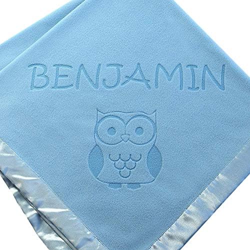 Custom Catch Personalized Owl Baby Blanket for Boy