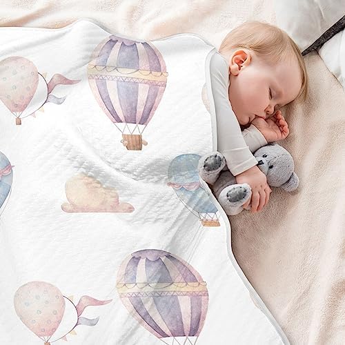 WELLDAY Baby Blanket - Hot Air Balloon Pattern Soft Breathable 30x40 Inch