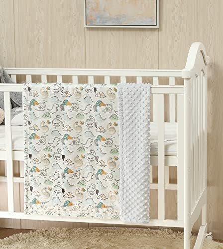 CREVENT Fuzzy Baby Blanket Dinosaur 30x40 Inches