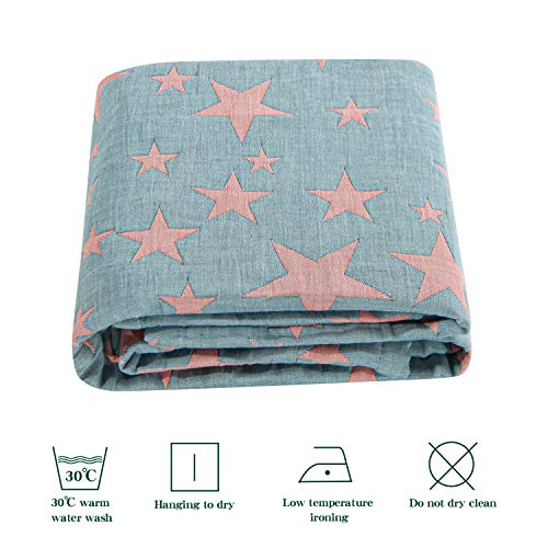 NTBAY 3 Layer Toddler Blanket - Red Blue Star Design