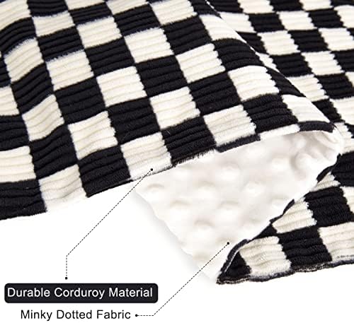 BEILIMU Baby Blanket for Boys Corduroy Gingham 30x40 Inch