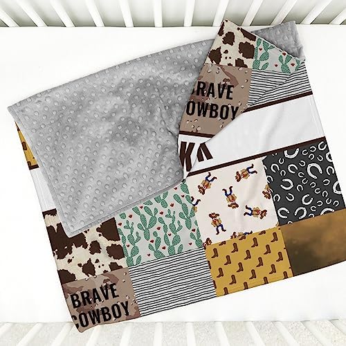 Custom Baby Blanket with Name Baseball Cowboy Style
