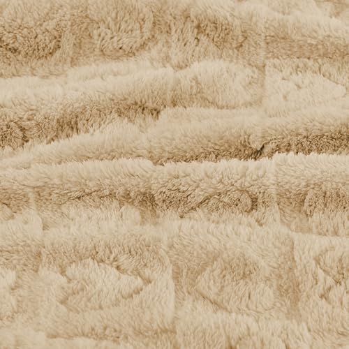 Yurhap Heart Checkered Fleece Baby Blanket 30x40 Khaki