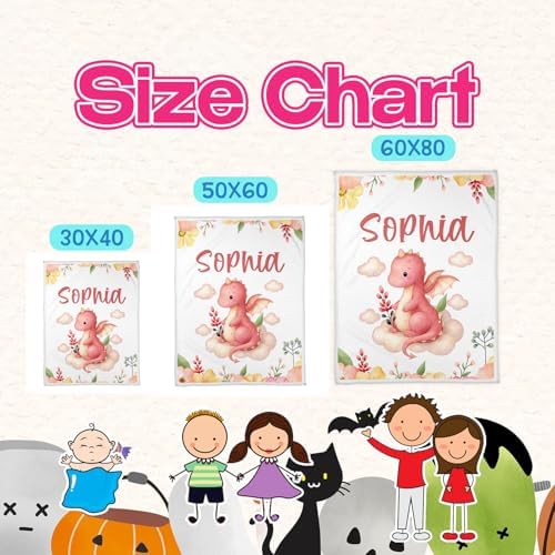 Zocoshi Personalized Pink Dragon Baby Blanket
