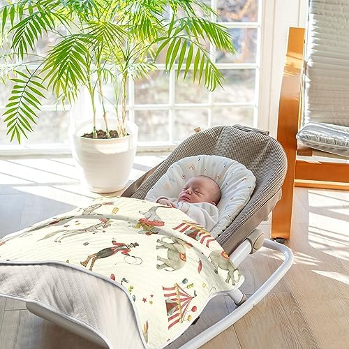 Pigsaly Watercolor Circus Animals Baby Blanket 30x40in