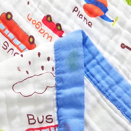 J-pinno Cars Muslin Blanket Reversible 6 Layer Baby Bed Blanket