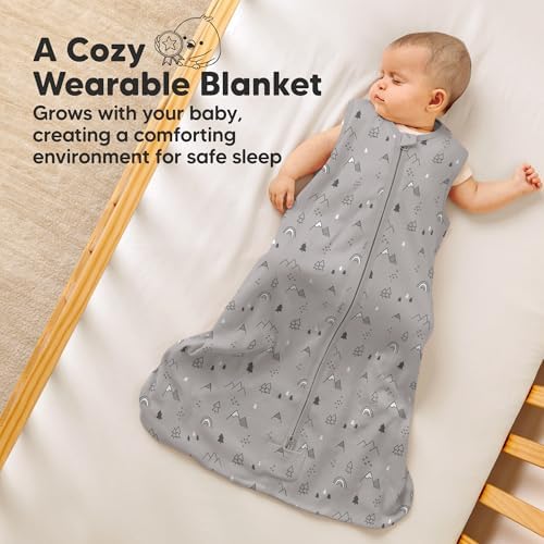 KeaBabies 2-Pack Zipper Sleep Sacks - 05TOG Organic Cotton Woodland Design