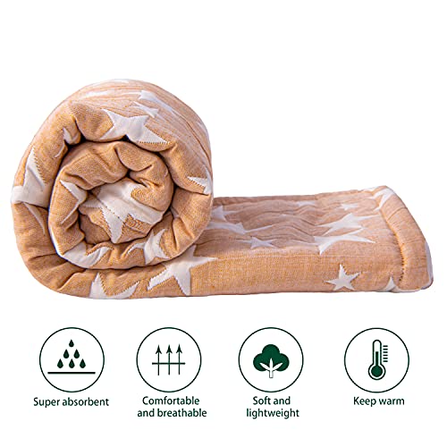 NTBAY 3 Layer Toddler Blanket - Pale Orange Star