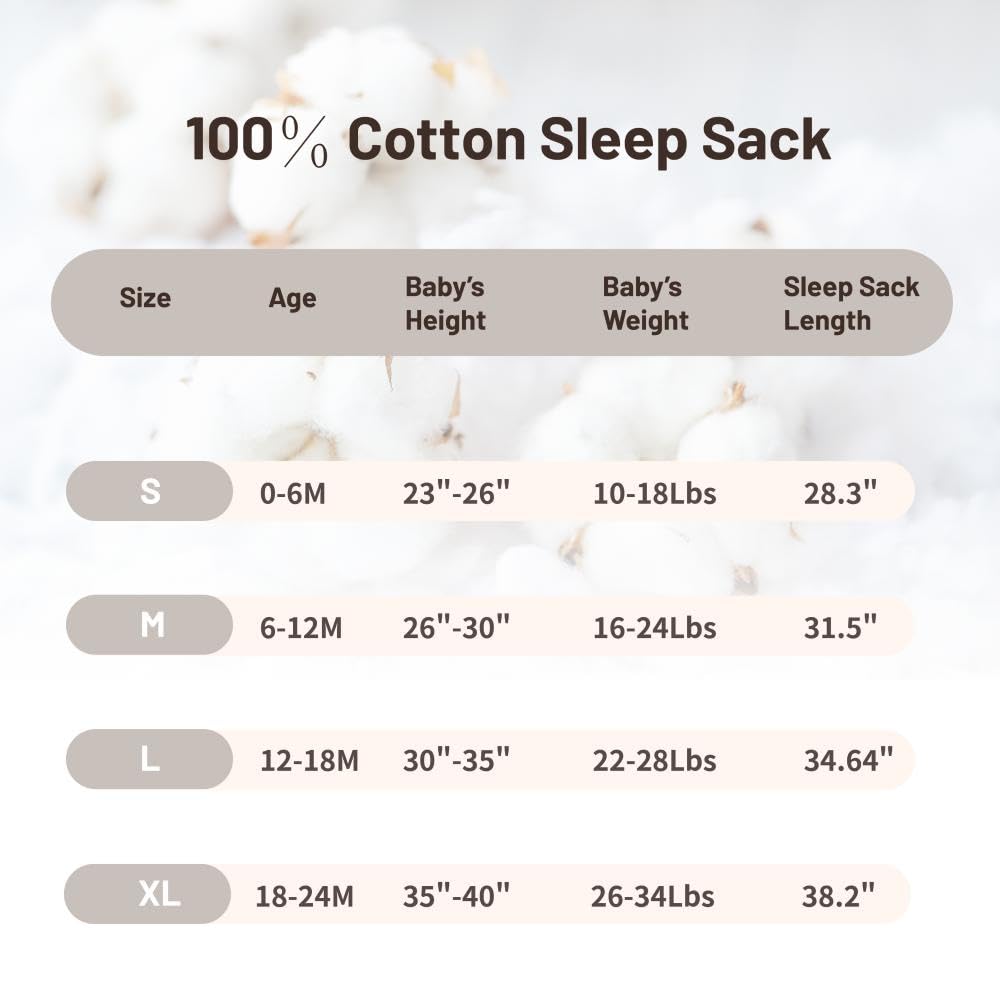 PRIMLECT 12-18 Months Sleep Sack Muslin Wearable Blanket