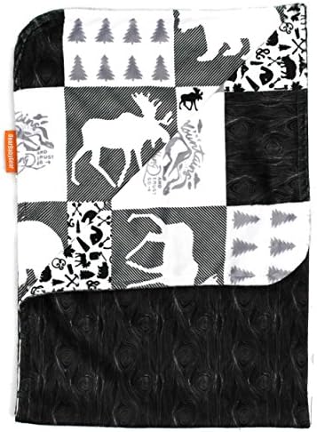 Dear Baby Gear Bears Deluxe Baby Blanket - Black Woodgrain 40x30