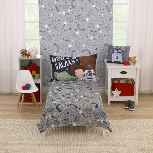NoJo Star Wars Galaxy Toddler Blanket Navy and Gray 1