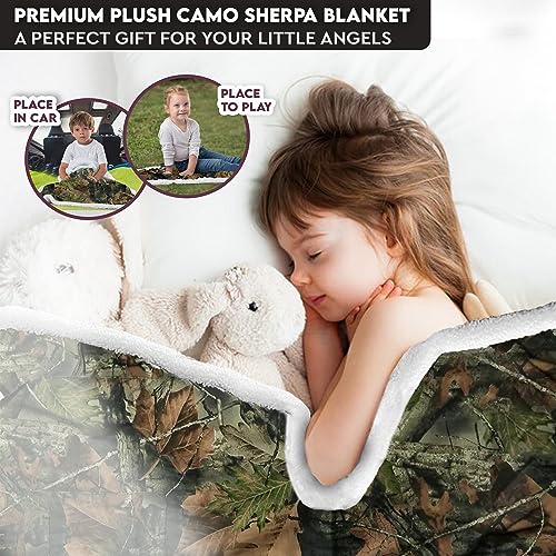 TrailCrest Baby Camo Swaddle Blanket with Sherpa Lining 1