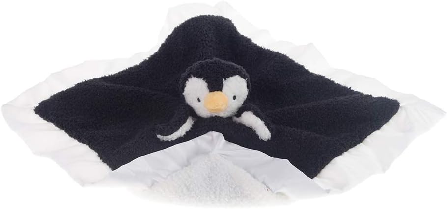 Apricot Lamb Plush Security Blanket Black Penguin 14 Inches