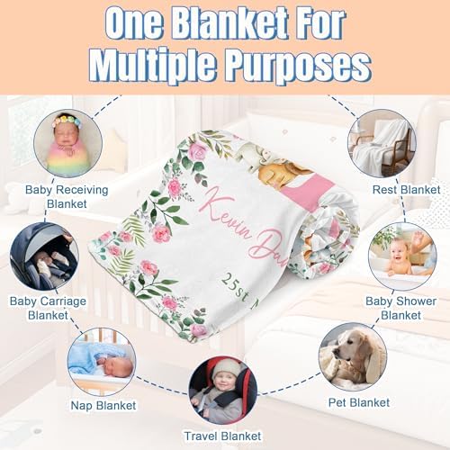 Custom Baby Blanket with Name for Girls Boys