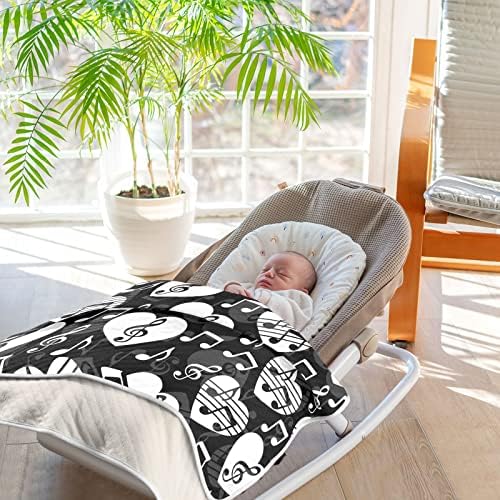 Love Music Notes Baby Blanket 30x40in Crib Stroller Blanket